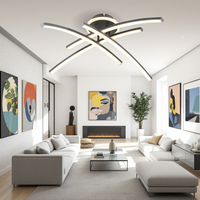 LED осветително тяло 66W Ophelia 4 елемента ЧЕРНА еквивалент 400W с дистанционно