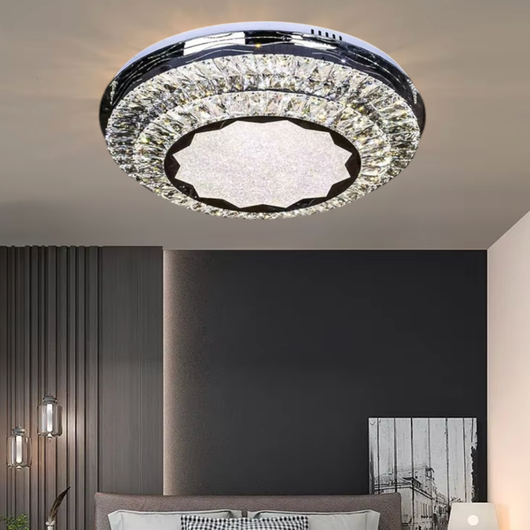 Осветително тяло LED Cristal Silver Halo Еквивалент 600W Дистанционно