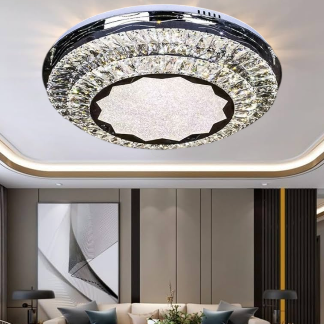 Осветително тяло LED Cristal Silver Halo Еквивалент 600W Дистанционно