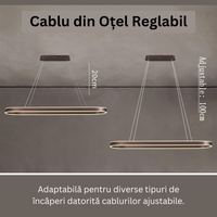 Lustra LED KING OVAL WENGE 1 Segment 120W cu Telecomanda SE-P3211-CF BROWN / 80CM / SUSPENDATE Lighting Fixtures