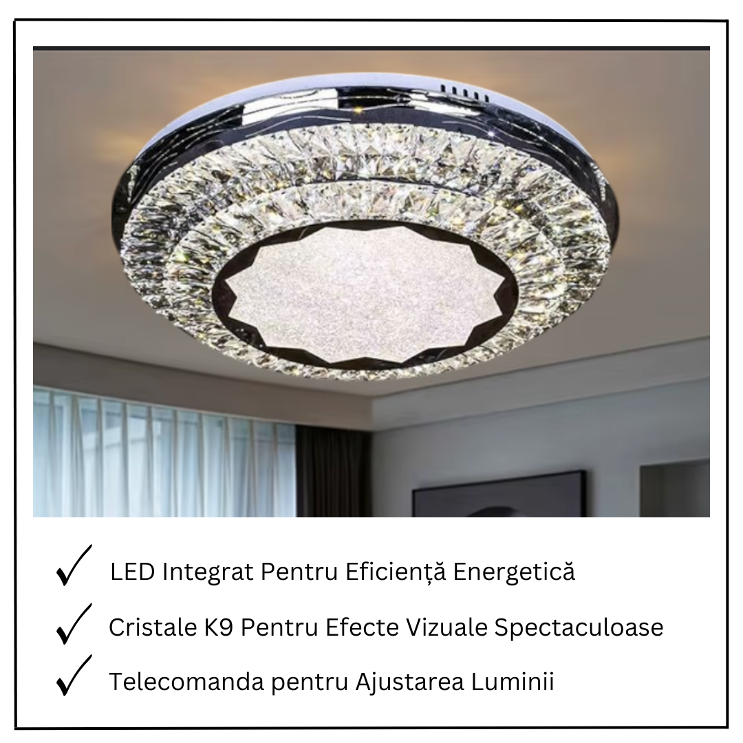 Осветително тяло LED Cristal Silver Halo Еквивалент 600W Дистанционно