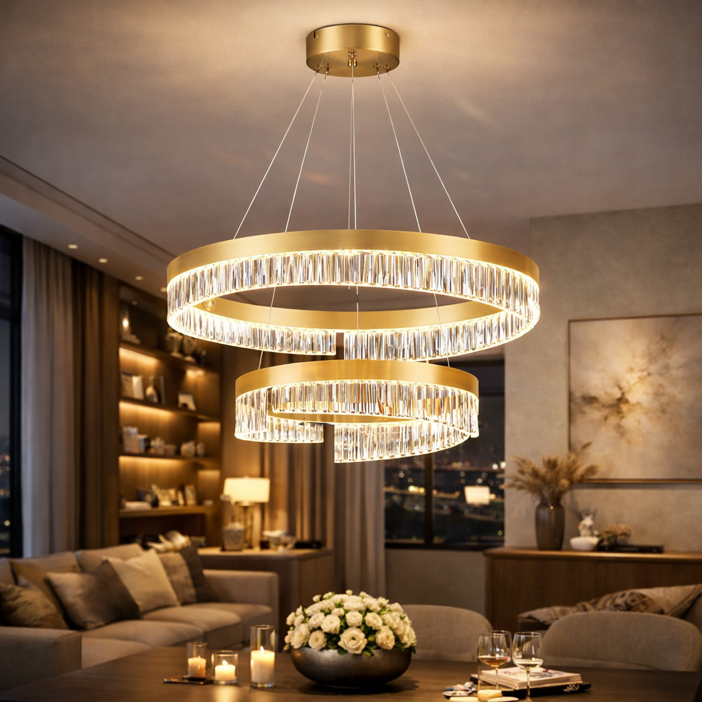 LED Полилей Mini KYZO Royal Gold – 2 Подвижни Сегмента, Еквивалент 600W, с дистанционно