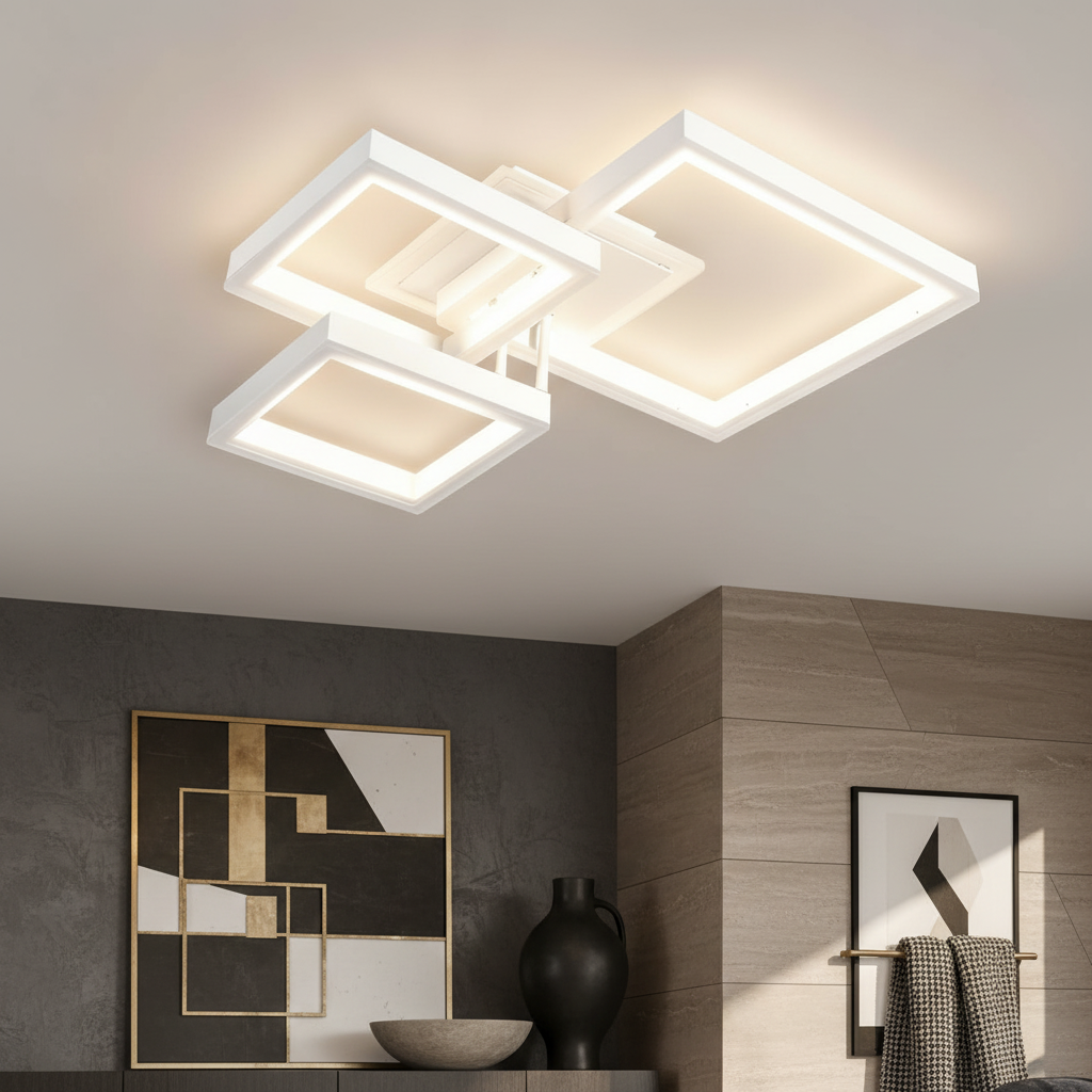 Осветително тяло LED KENO 3 SQUARES White 3 функции Еквивалент 400W Дистанционно