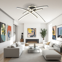 LED осветително тяло 66W Ophelia 4 елемента ЧЕРНА еквивалент 400W с дистанционно