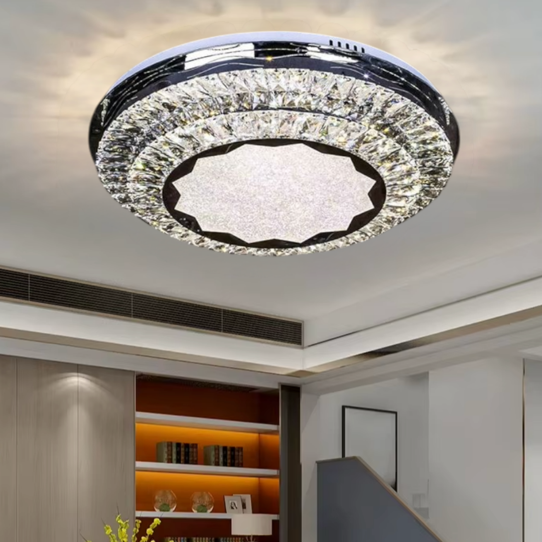 Осветително тяло LED Cristal Silver Halo Еквивалент 600W Дистанционно