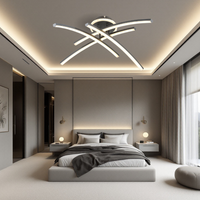 LED осветително тяло 66W Ophelia 4 елемента ЧЕРНА еквивалент 400W с дистанционно