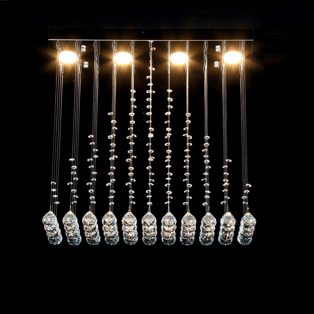 LED полилей с кристали Torra 4x5W Silver, еквивалент 200W