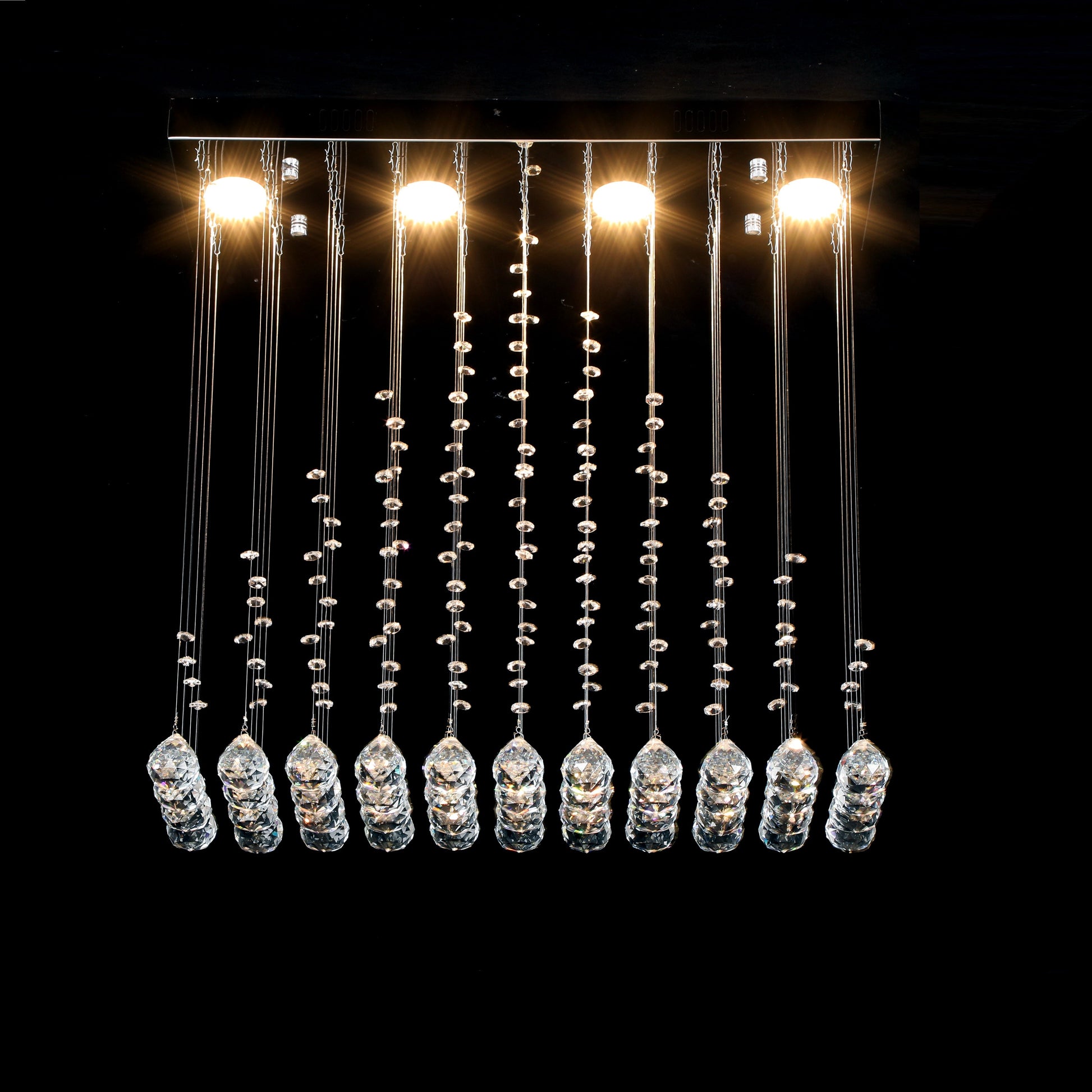 LED полилей с кристали Torra 4x5W Silver, еквивалент 200W