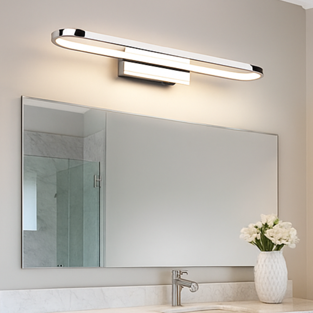 LED аплик за баня IP44 с бутон GIANNI хром, еквивалент 250W