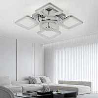 LED осветително тяло SQUARE 4+1 CHROME 40cm Дистанционно Еквивалент 500W