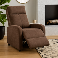 Релакс фотьойл с механизъм Recliner, кафяв текстил