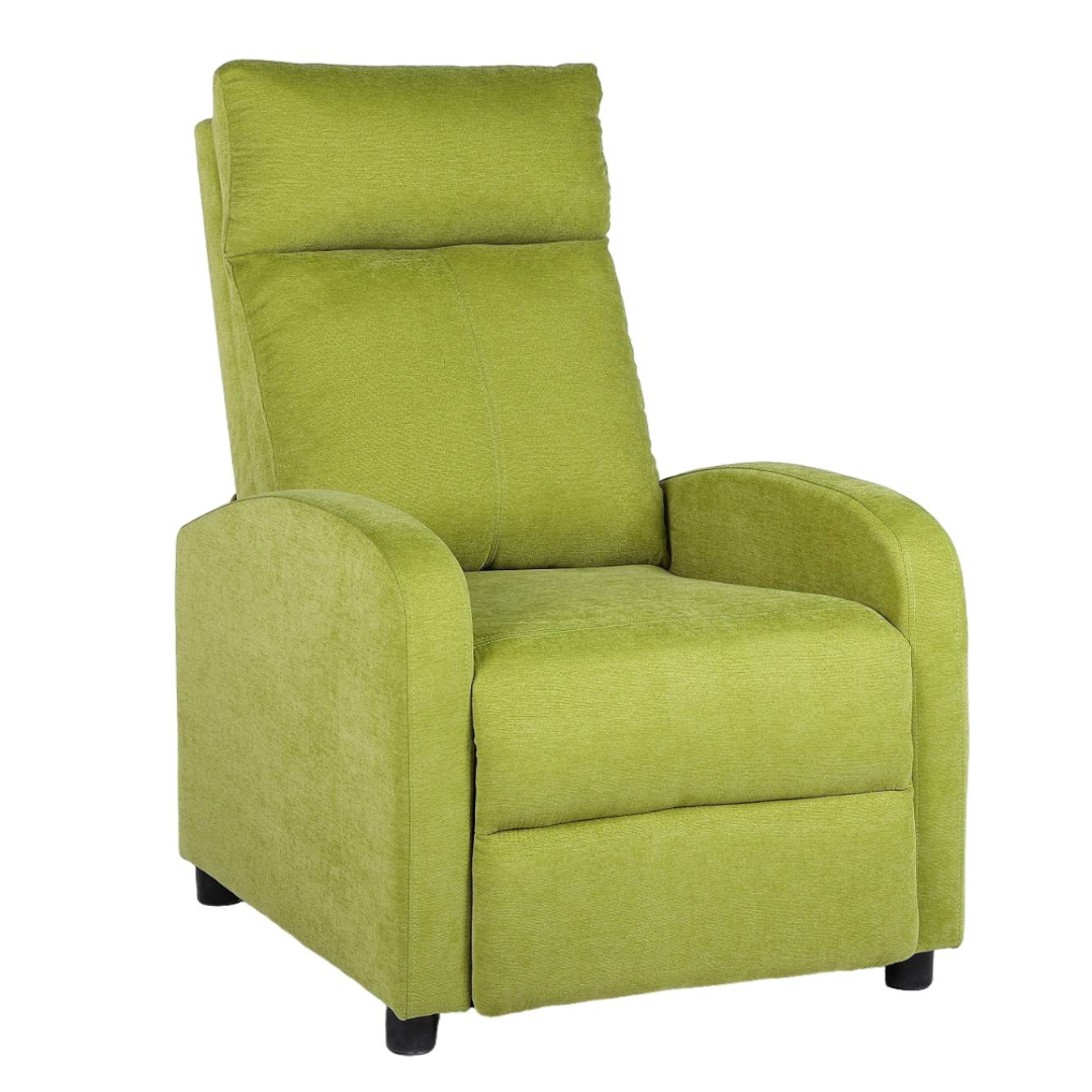 Релакс фотьойл с механизъм Recliner, зелена дамаска