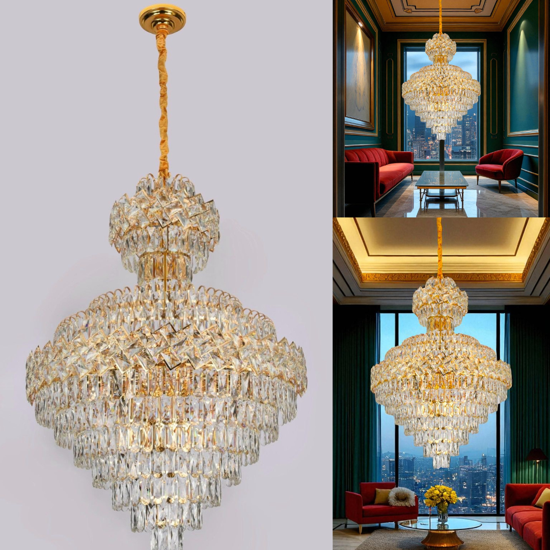 Полилей от кристал Malli Gold Grande Luxury 80x110CM
