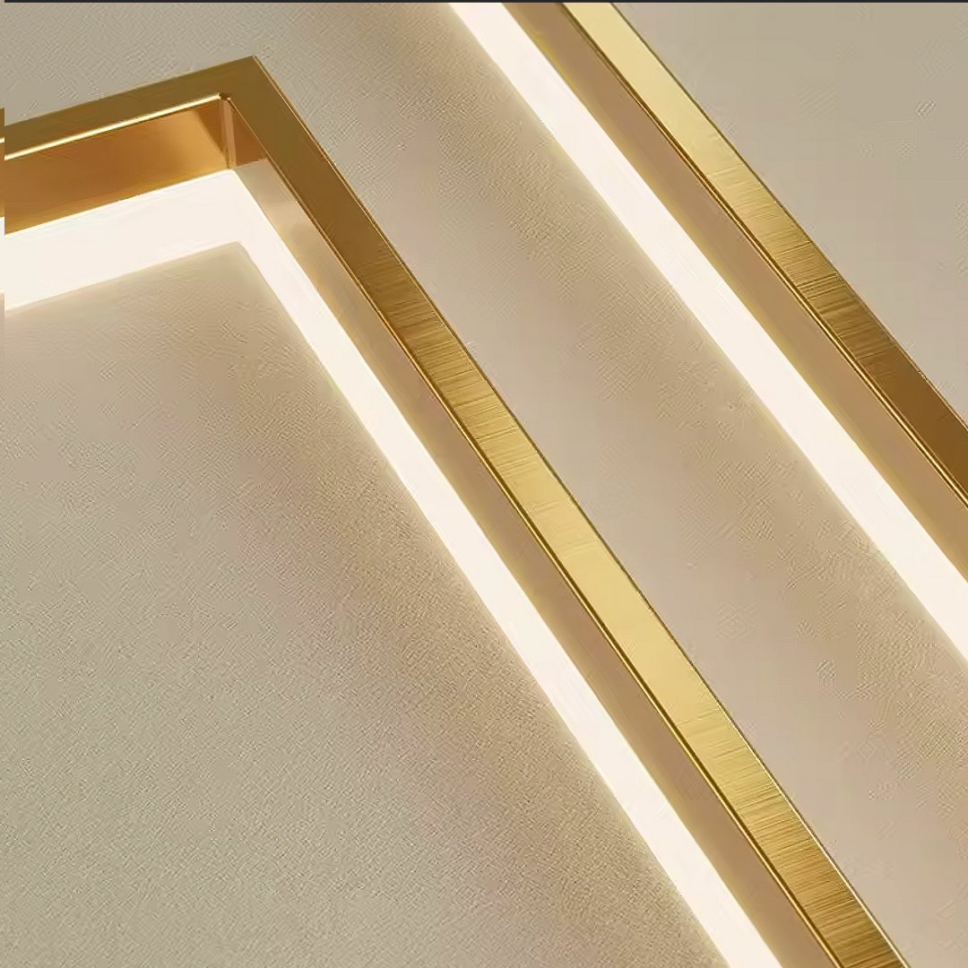 Окачено LED осветително тяло 1 правоъгълен елемент 80X40CM златно, еквивалент 400W