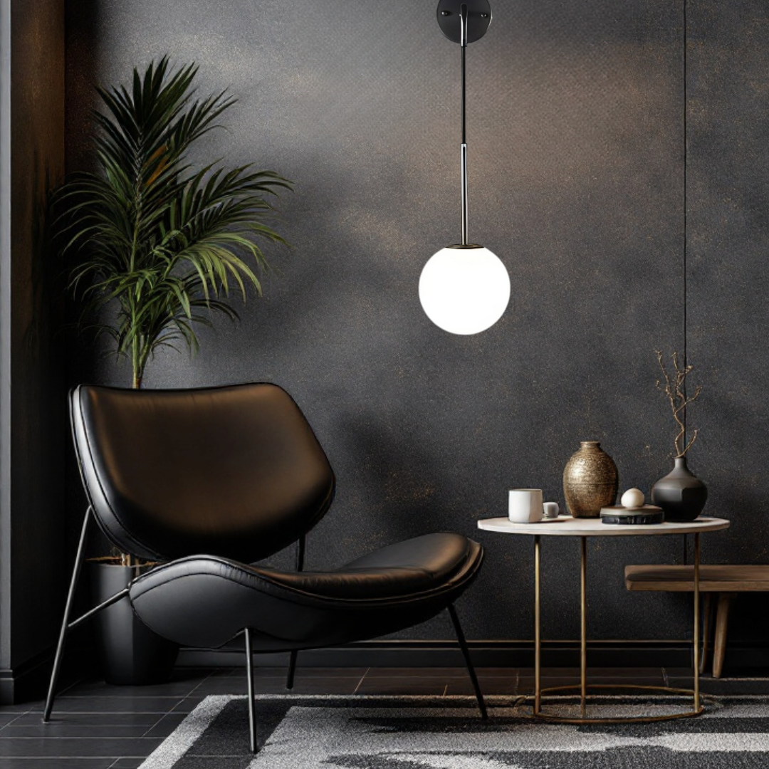 Регулируем аплик Nordic Style HangGlobe Black с матов абажур