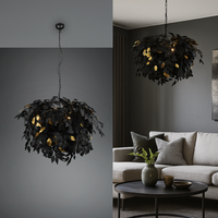 Осветително тяло висящо Luxury LEAVY Black