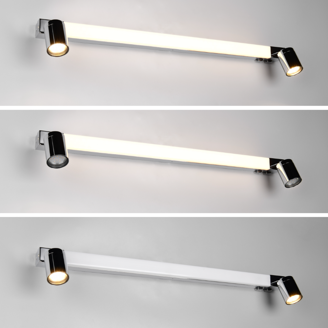 аплик LED ENRICO Chrome 9W 90cm IP44 с спотове 2xGU10