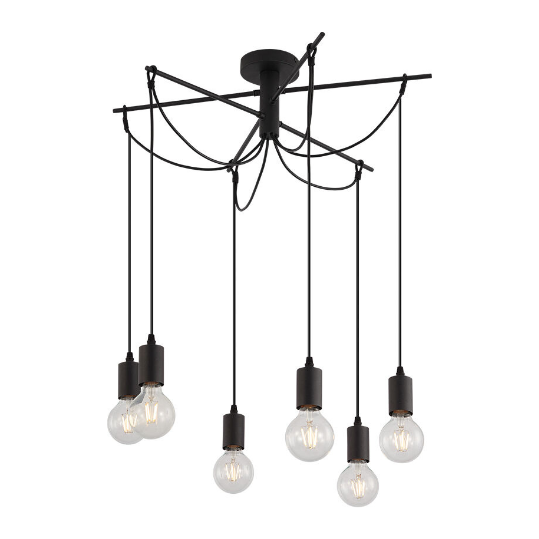 Lustra Suspendata Abajur 6xE27 Black NEAGRA / ABAJUR Chandeliers