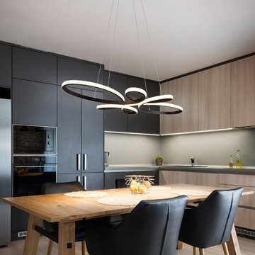 Премиум висящо LED осветително тяло Fly Black, еквивалент 400W, димируемо