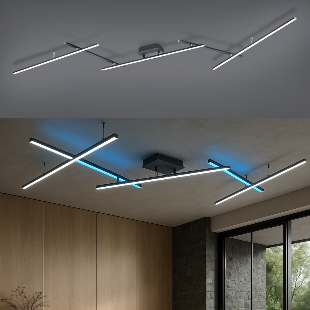 LED осветително тяло регулируемо RGBW ARVIN Black еквивалент 300W с дистанционно