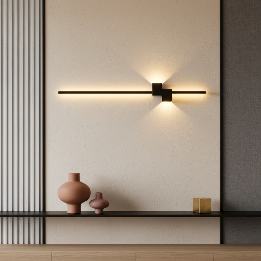 LED аплик MILO LINES 28W Черен Еквивалент 200W