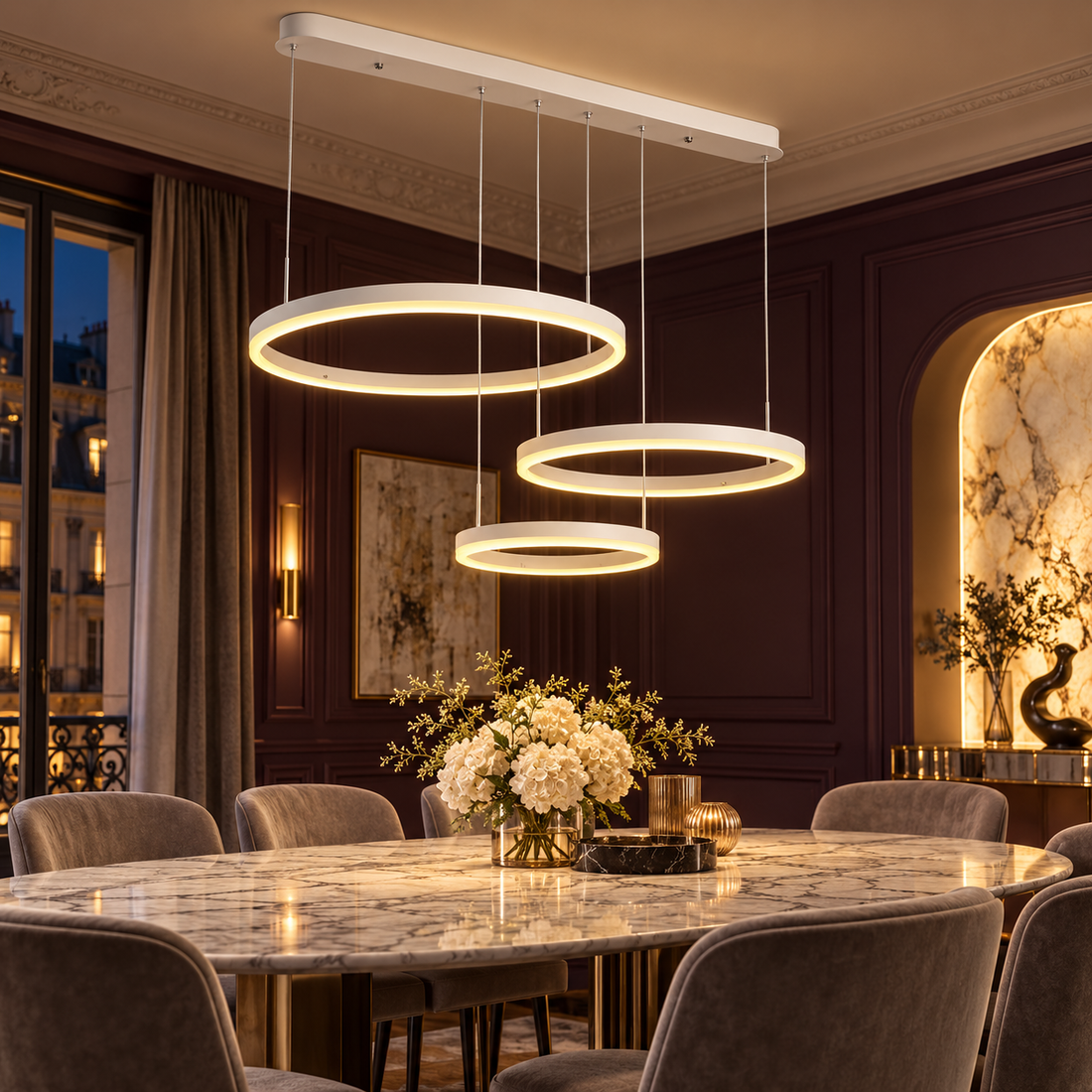 LED осветително тяло 150W CASSANDRA Circle бяла 3 сегмента еквивалент 600W