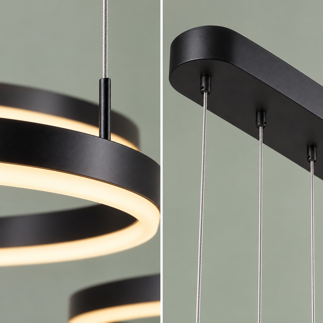 LED осветително тяло 150W CASSANDRA Circle Black 3 сегмента еквивалент 600W