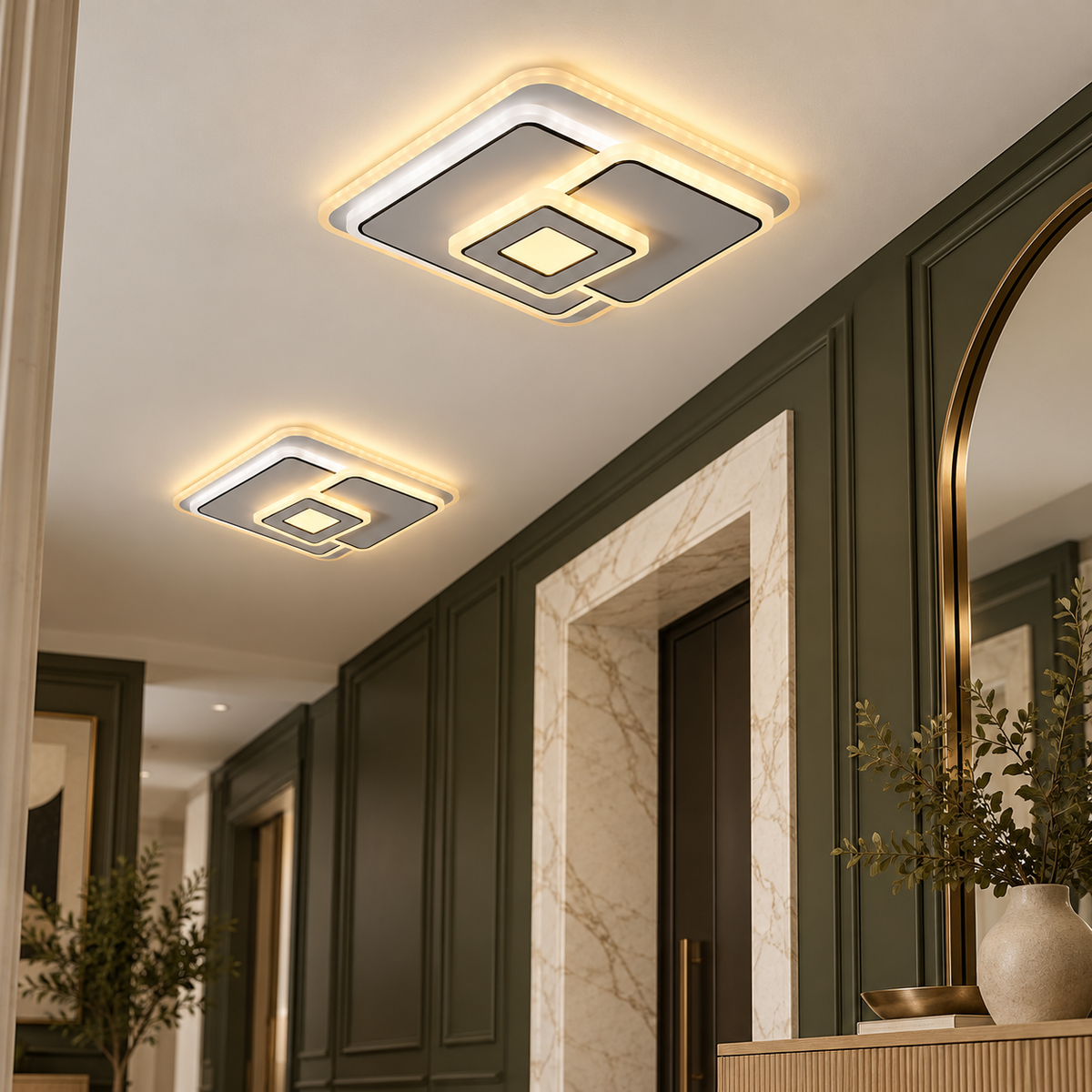 LED осветително тяло 98W Mini LARA квадратна, еквивалент 250W