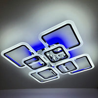 LED осветително тяло 4+4 SQUARE Gigant Silver RGB Еквивалент 1200W Дистанционно