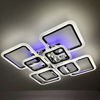 LED осветително тяло 4+4 SQUARE Gigant Silver RGB Еквивалент 1200W Дистанционно