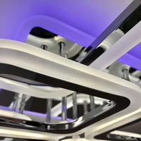 LED осветително тяло 4+4 SQUARE Gigant Silver RGB Еквивалент 1200W Дистанционно