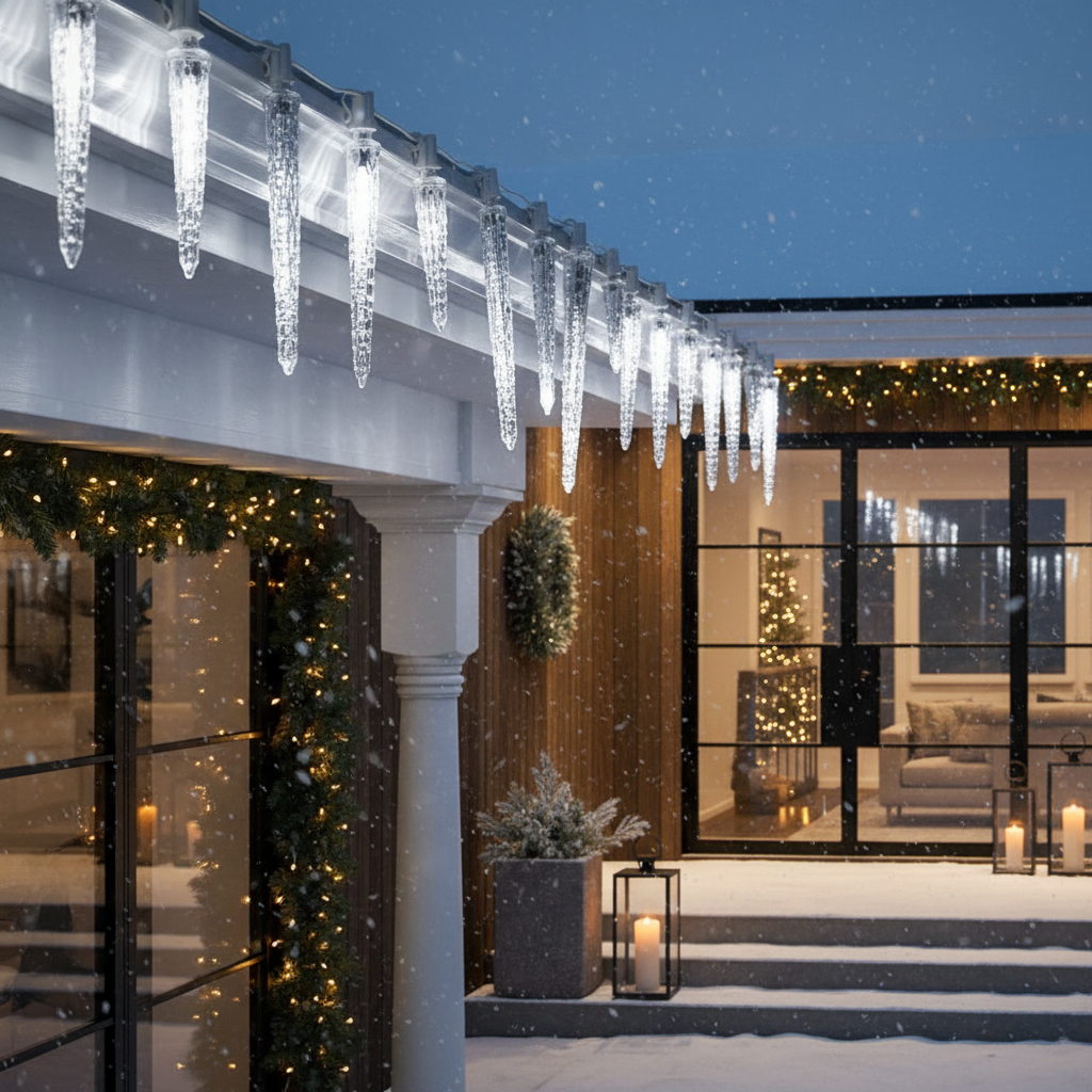 LED инсталация ледени висулки Coldvale 72 LED 1.8M Бял кабел IP44