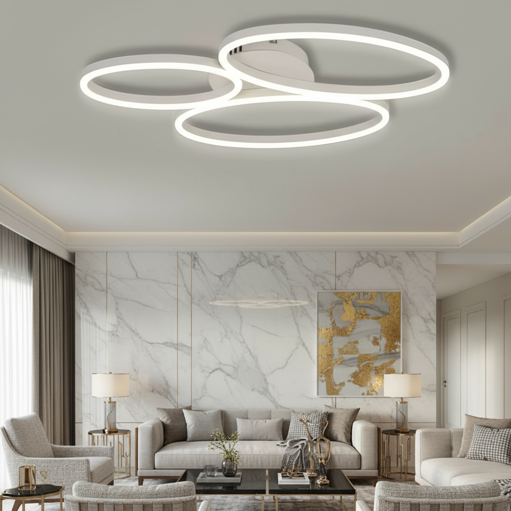LED осветително тяло за таван DIVI White, еквивалент 430W, с дистанционно