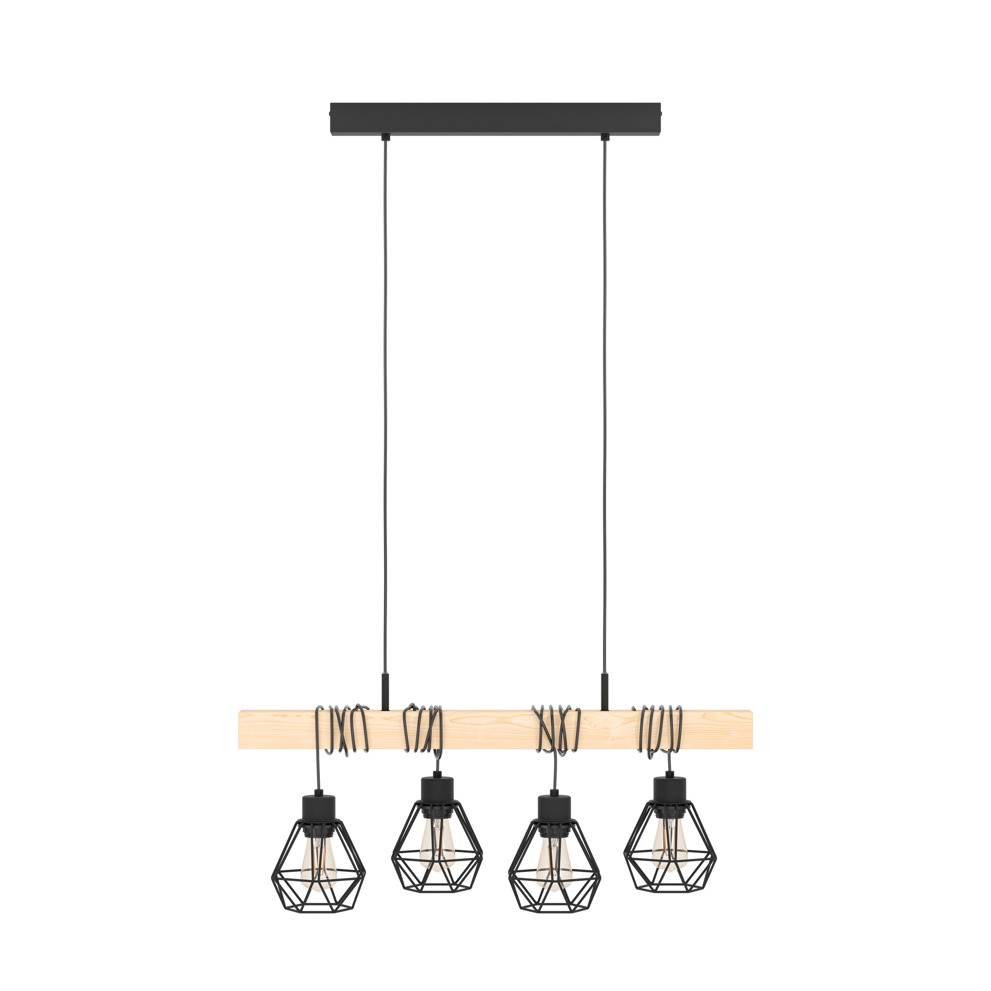 Осветително тяло TOWNSHEND 5 Black & Wood 4xE27 Eglo