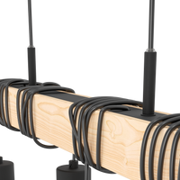Lustra Suspendata TOWNSHEND 5 Black & Wood 4xE27 Eglo Chandeliers