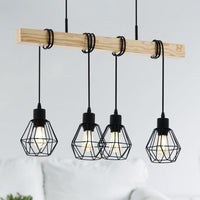 Осветително тяло TOWNSHEND 5 Black & Wood 4xE27 Eglo