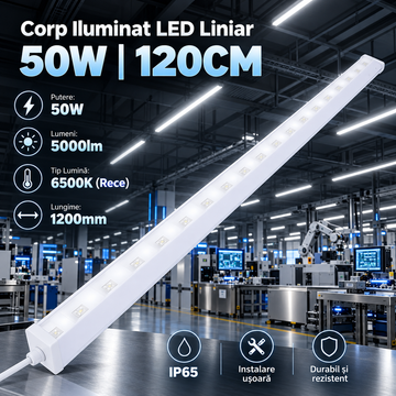 LED осветително тяло тип неон Nolux IP65 50W Студена светлина