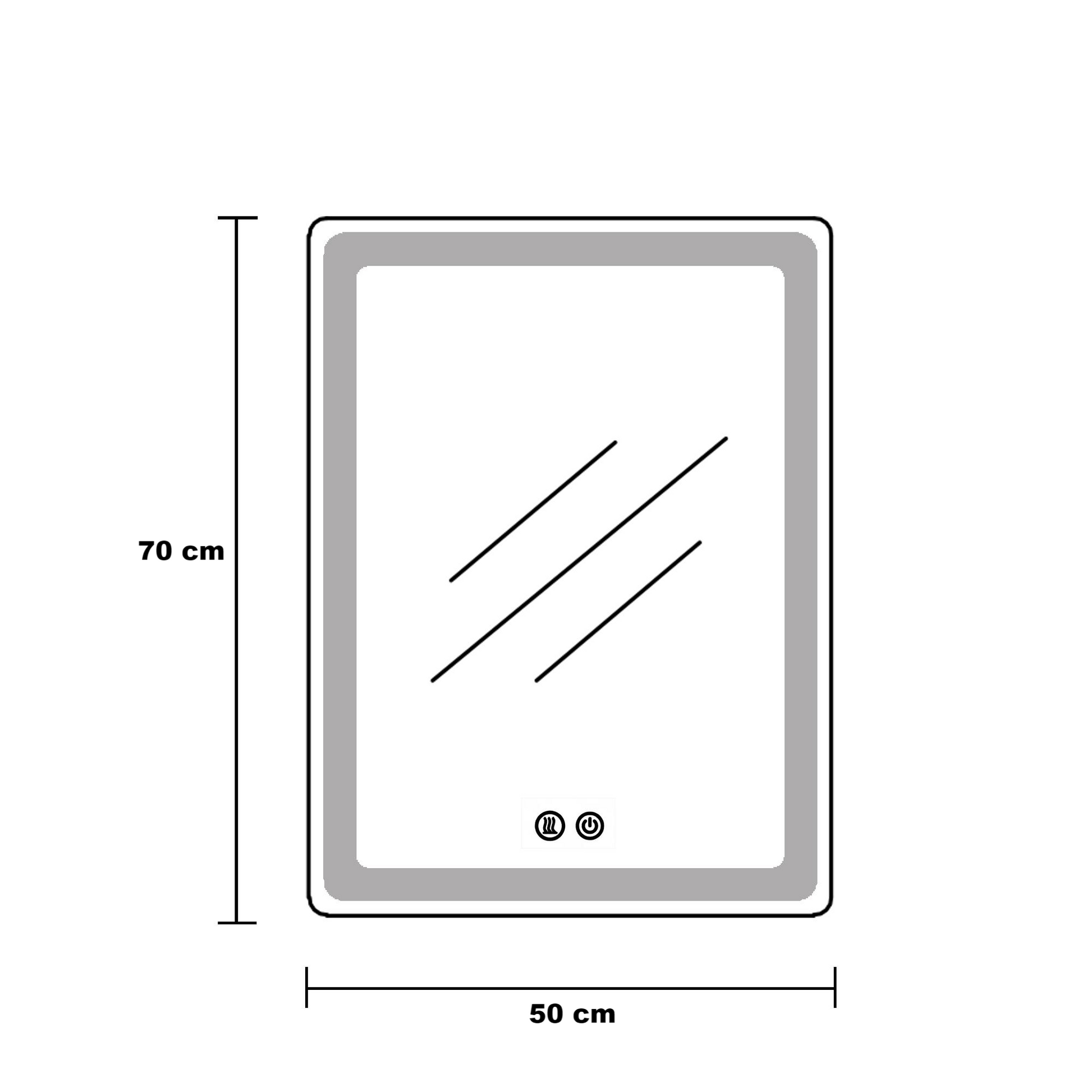 LED огледало 50x70cm, 3 вида светлина, против запотяване и Touch OD038