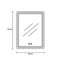 LED огледало 50x70cm, 3 вида светлина, против запотяване и Touch OD038