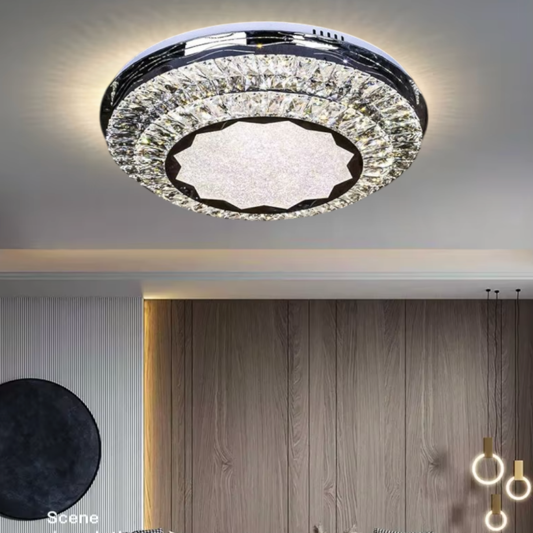 Осветително тяло LED Cristal Silver Halo Еквивалент 600W Дистанционно