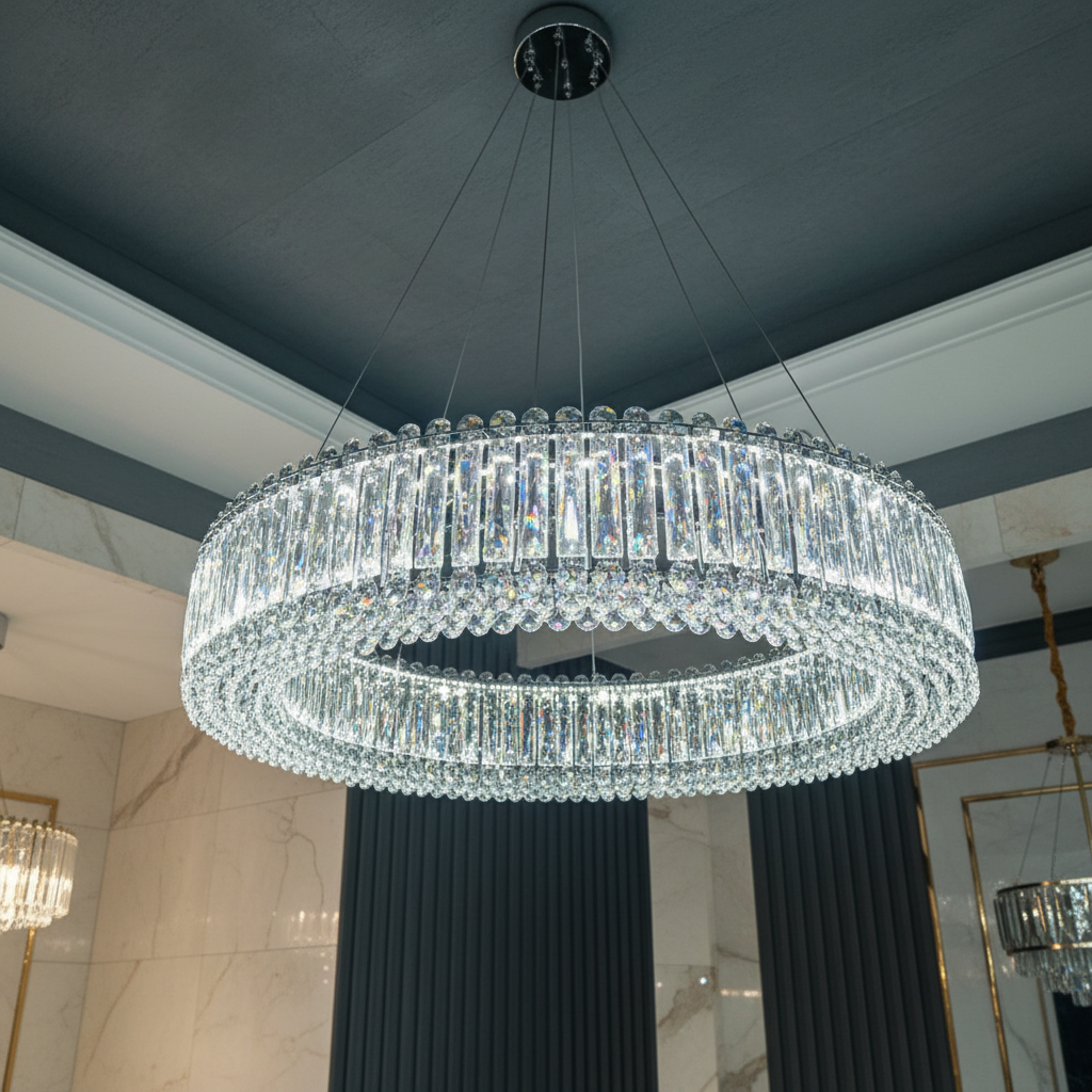 LED осветително тяло висящо ALESSO Cristal Silver еквивалент 400W