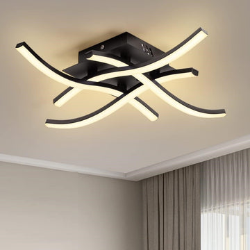 LED аплик Waves Lines Black еквивалент 300W