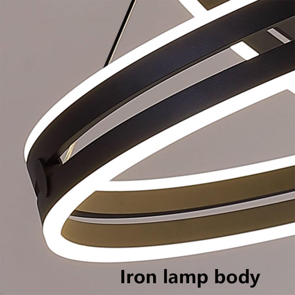 LED осветително тяло Mini Ring Черно, висящо, еквивалент 400W, с дистанционно