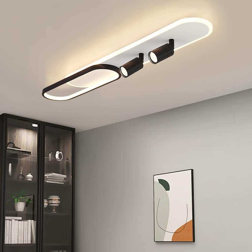 LED аплик с подвижни спотове 80cm Бял+Черен еквивалент 200W