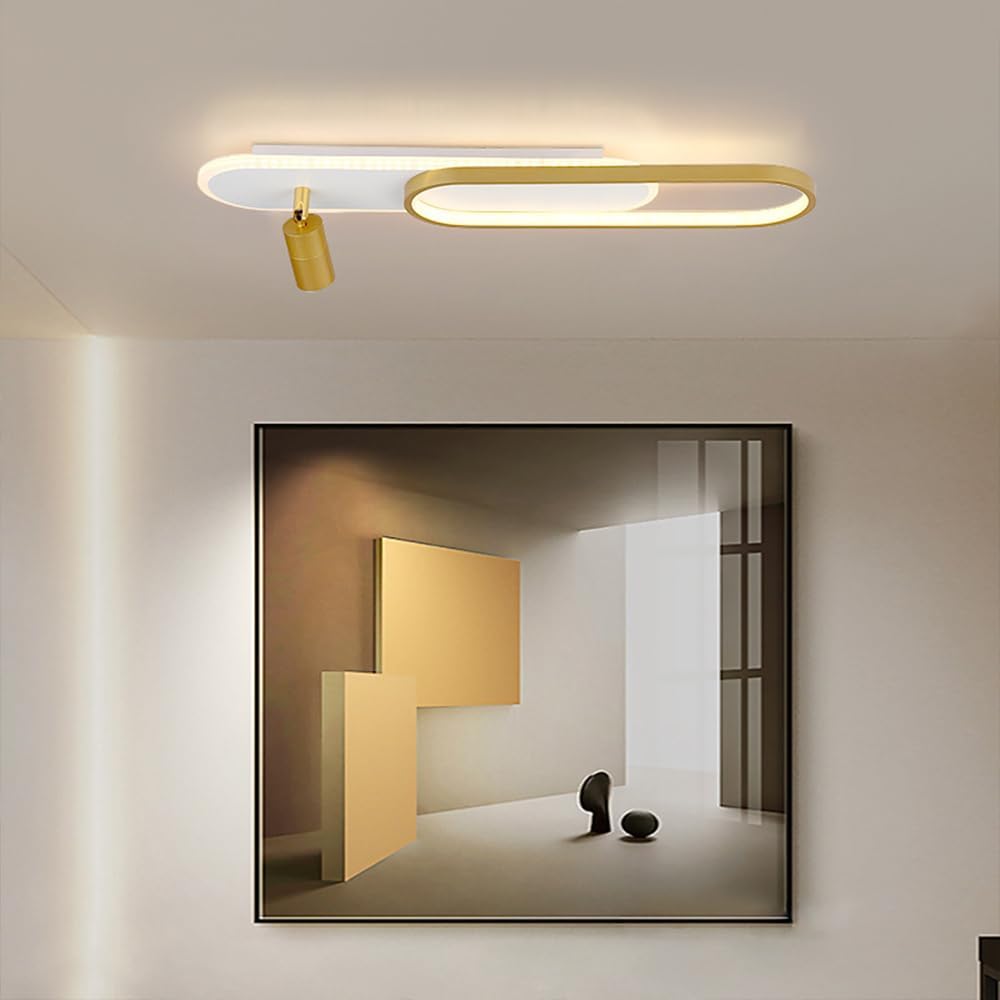 LED аплик със спотове 60 cm Бял + Златист – еквивалент 200W