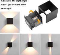 LED аплик CUBE за външен монтаж, черна, с регулируем светлинен сноп