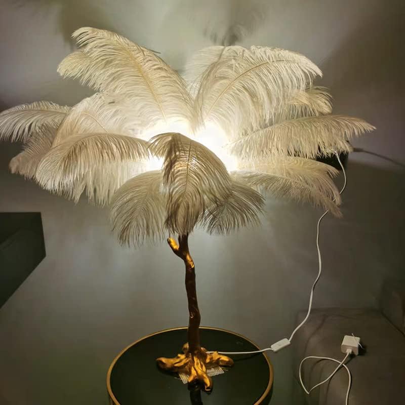 Луксозна настолна лампа Luxury Peacock White 3xE14