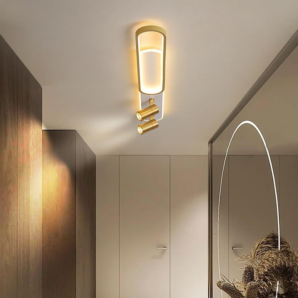 LED аплик със спотове 100 cm Бял + Златист – еквивалент 300W