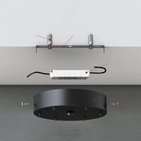 LED осветително тяло Circle 4+4 Gigant Black еквивалент 1000W с дистанционно