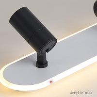 LED аплик с подвижни спотове 80cm Бял+Черен еквивалент 200W